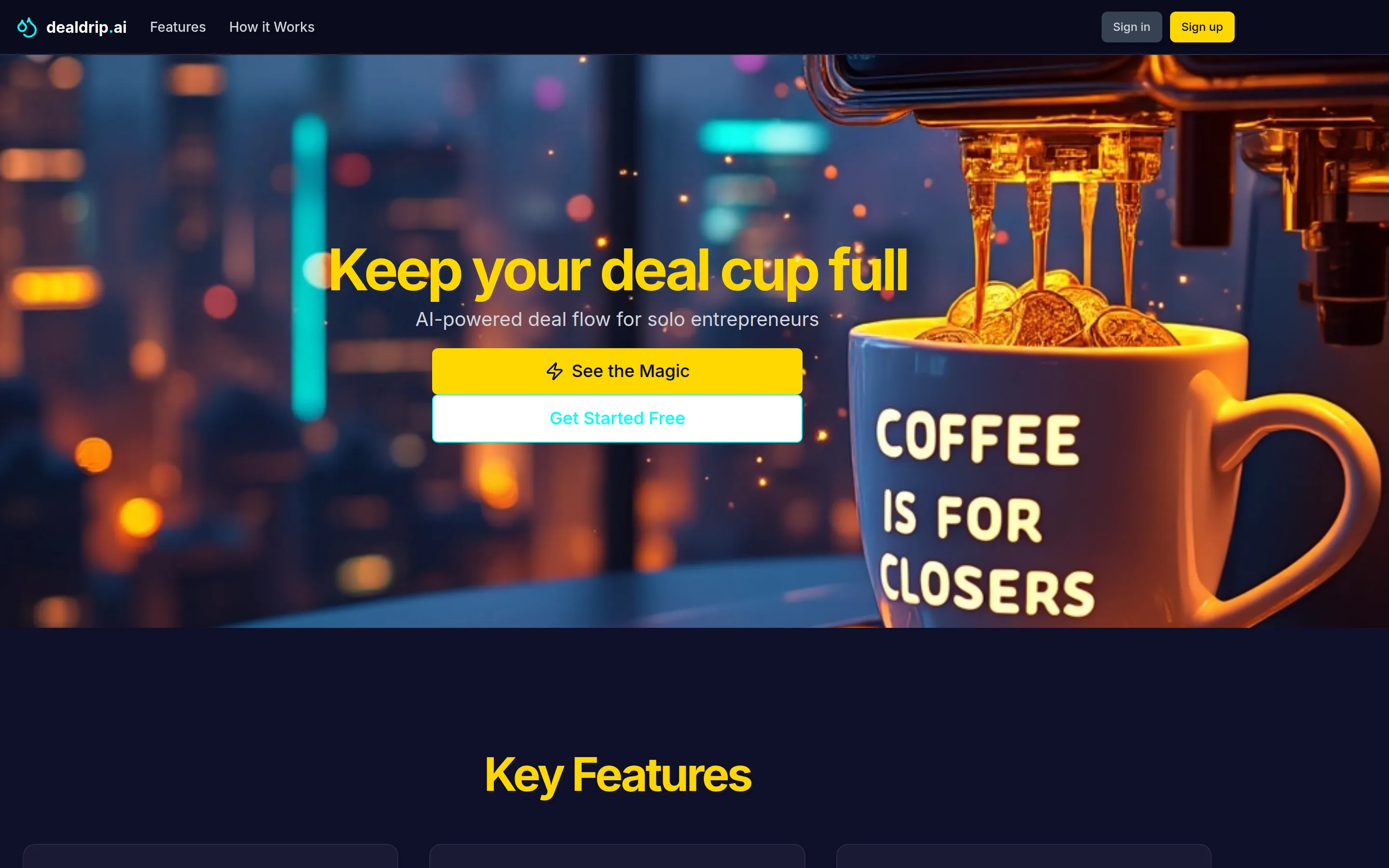 Dealdrip.ai app interface