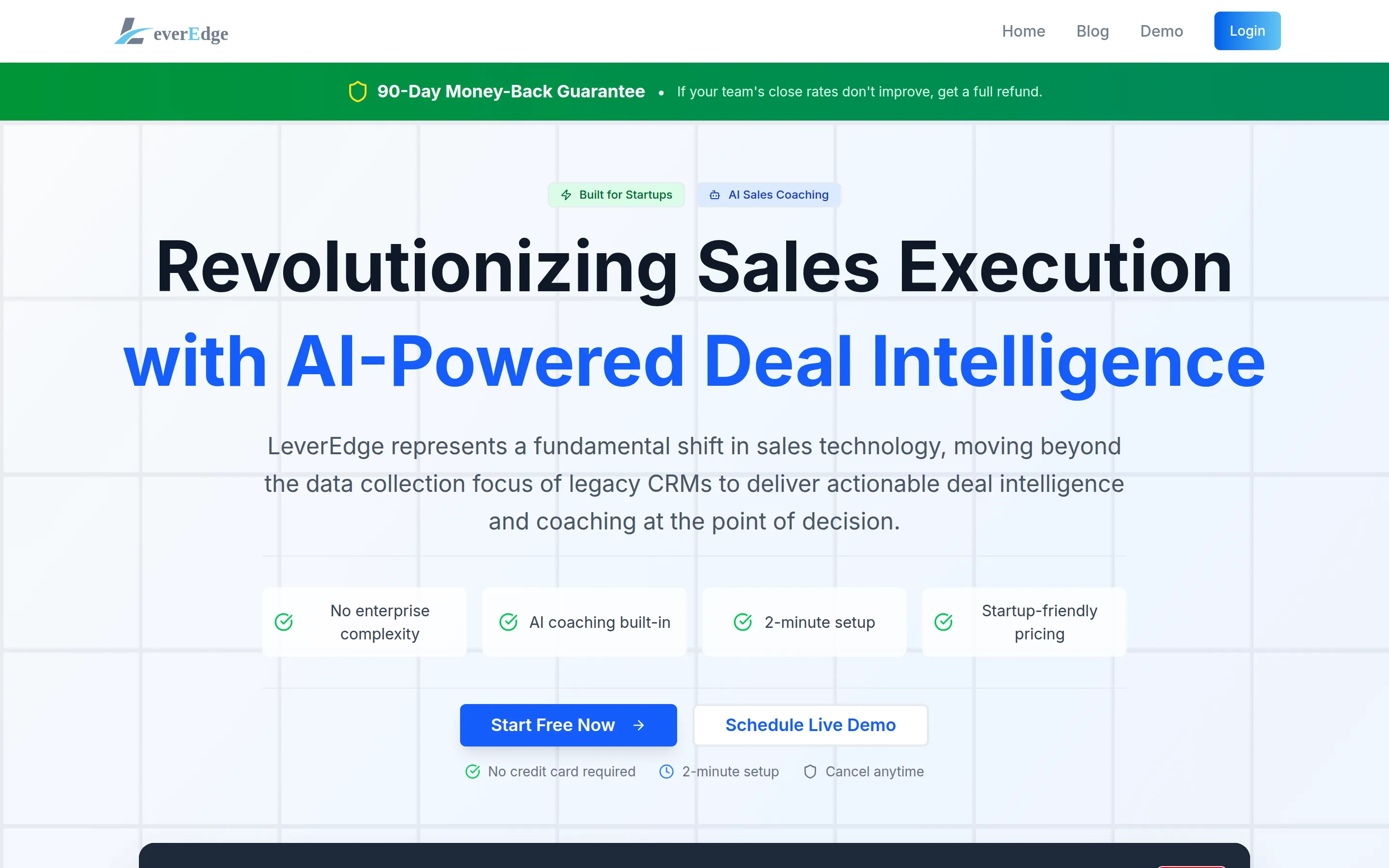 LeverEdge Sales app interface